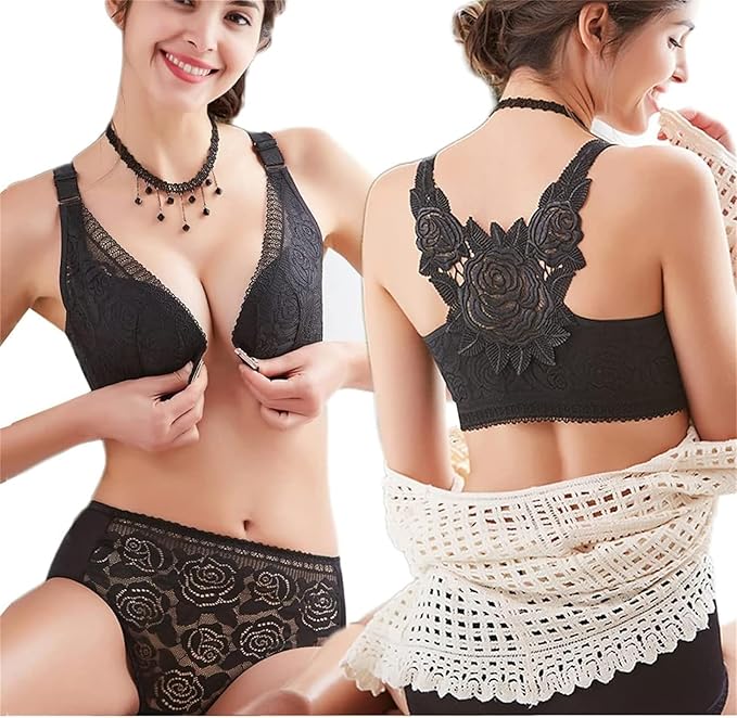 Rose Bra With Same Design Underwear ( Privacy Delivery)