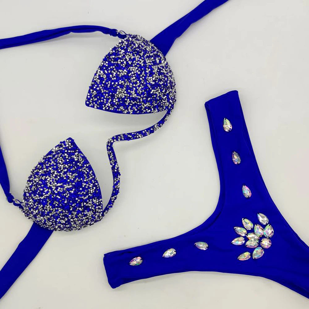 Hollow Bikini Set Women Diamante Carnival Bra rhinestone Sexy Night Club Panties Festival Bikini Set Burning Man Outfit