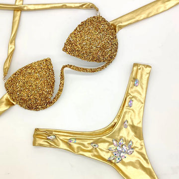 Hollow Bikini Set Women Diamante Carnival Bra rhinestone Sexy Night Club Panties Festival Bikini Set Burning Man Outfit