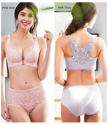 Rose Bra With Same Design Underwear ( Privacy Delivery)