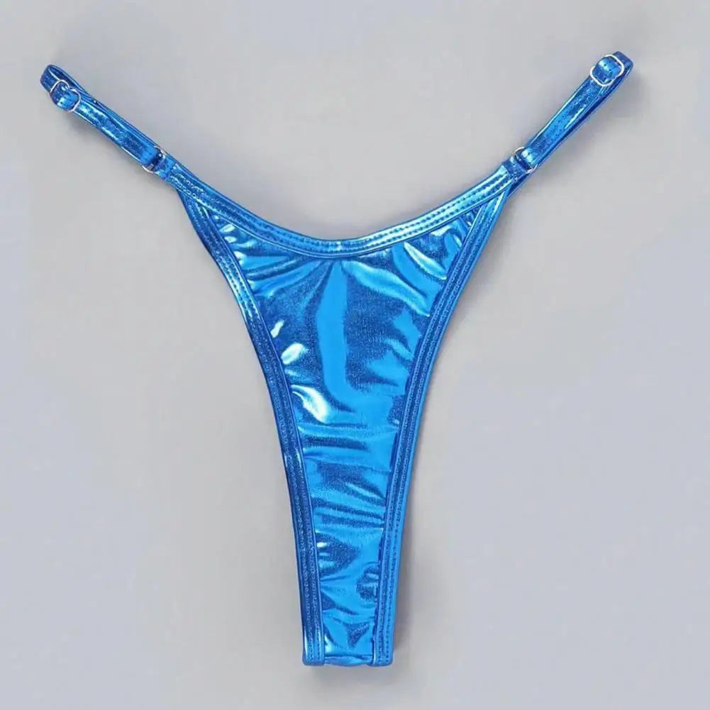 Women G-string Glossy Triangle Shape sexy low waist Beach Swim Briefs Adjustable Strap Anti-septic Thong Lady Briefs Panties
