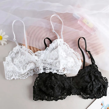 Wireless Bralette for Women Lace Push Up Bra Solid Color Sexy Transparent Lingerie Sexy No Pads Underwear Non-wire Intimates