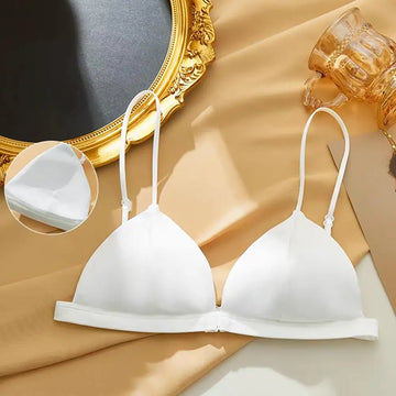 Women Sexy Bra Beauty Triangle Cup Strap Chest Cover Women Underwear Front Buckle Small Flat Women's Bra Summer Thin Bras