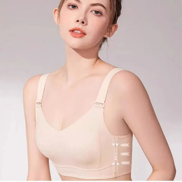 Women's Upgraded Seamless Adjustable Bra, Double Layer Lift Full Cup Thin Style Underwear,Breathable Soft Daily Comfort Lingerie