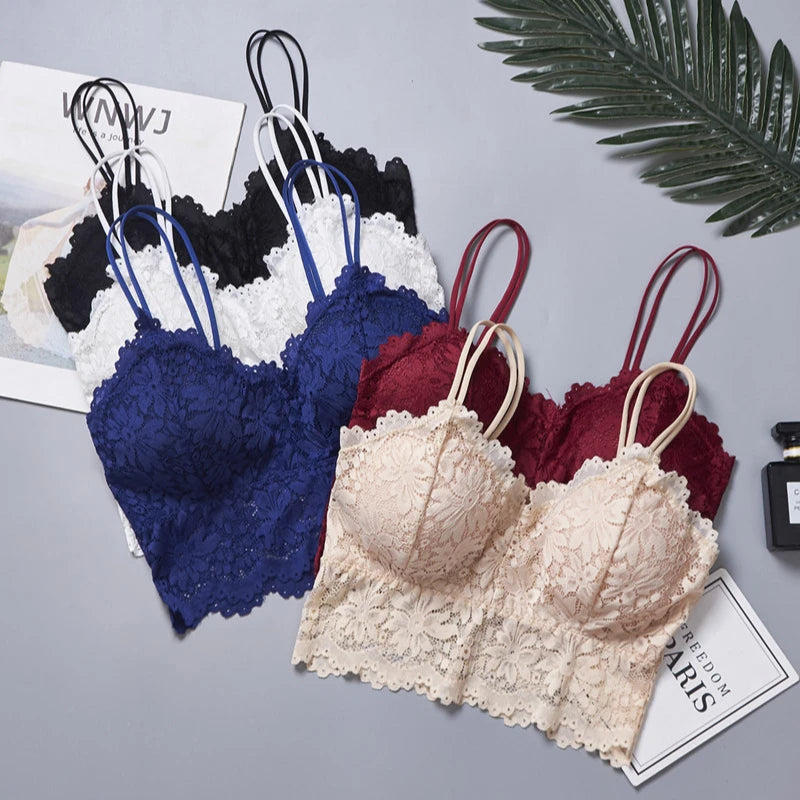 Women Lace Bra Push Up Tops Wireless Lingerie Sexy Women Bralette Female Underwear Full Cup Comfortable Bra Without Underwire