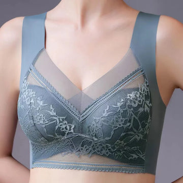 Top High Quality Lace Ladies bra Sexy and Comfortable No Steel Rings Fixed Cups Gathered Small Large Size Bra Thin Section