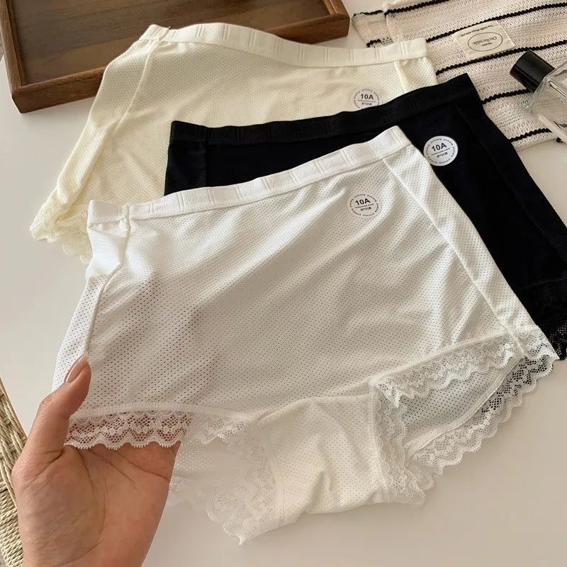 Anti Glare Safety Pants for Women Mid Waist Bottom Flat Corner Breathable Hole Women's Summer Ice Silk Thin Design
