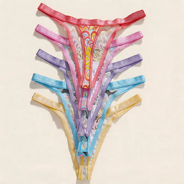 Low Rise Mixed Color Sexy Women G-string Fashion Style Elegant Sexy Lingerie Breathable Soft Lady Thongs Underwear